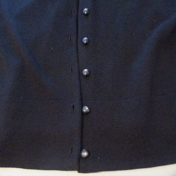 NWOT Talbot's Black Beaded Dress Cardigan, Silk/Cotton/Cashmere Petite Small - Picture 10 of 10